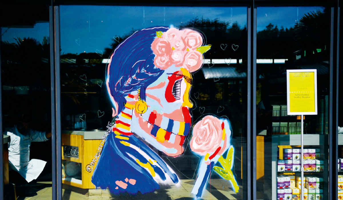 Colourful art on a shop window