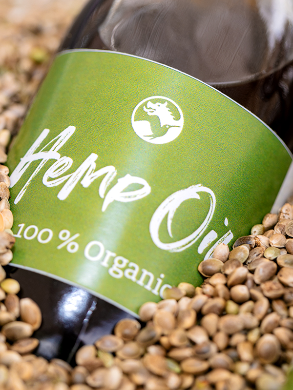 organic hemp oil bottle
