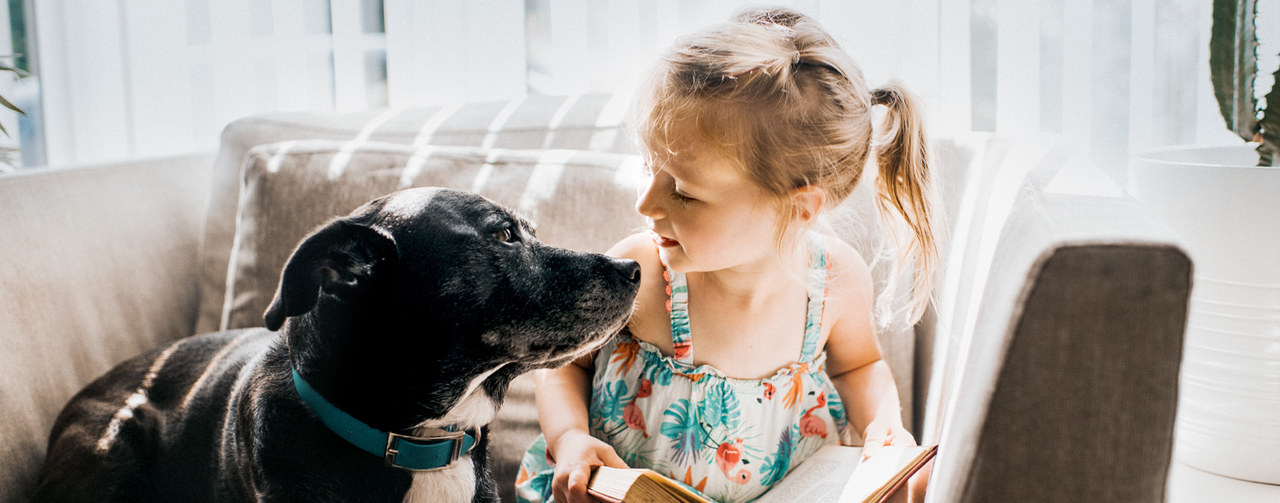 Girl and dog