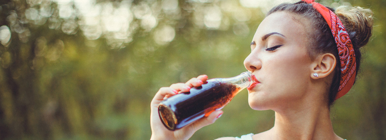 Woman with softdrink