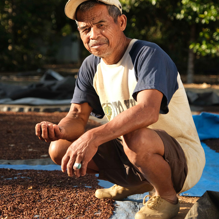 Man with cloves