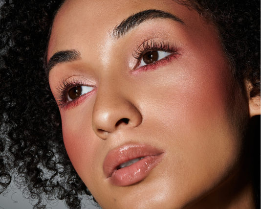 Portrait of a person with highlighted make up