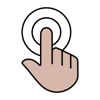 Finger touching button