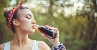 Woman with softdrink