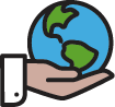 Hand holding globe