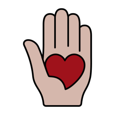 Offer GLP-1 RAs companion products Hand with heart symbol on it